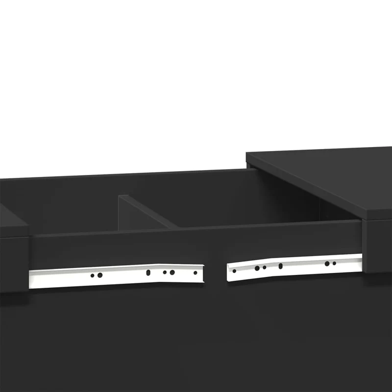 Table basse avec plateau coulissant design moderne et contemporaine 80 x 55 x 40 cm bois d'ingénierie noir DEC039782
