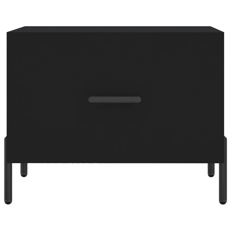 Table basse avec tiroir design moderne et contemporaine 50 x 50 x 40 cm bois d'ingénierie noir DEC039664