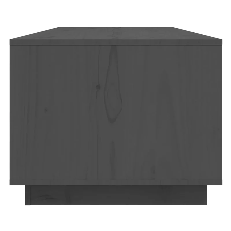 Table basse avec 3 compartiments et de 2 portes design moderne 110 x 50 x 40 cm bois massif de pin gris DEC039166