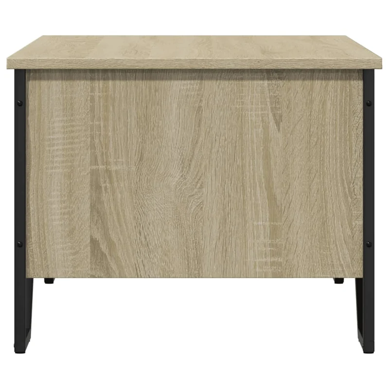 Table basse design industriel moderne 100 x 51 x 40 cm bois d'ingénierie couleur chêne et métal DEC038878