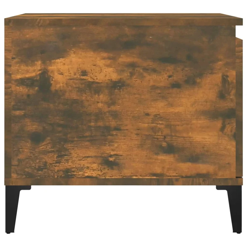 Table basse avec espace de rangement design rustique industriel 100 x 50 x 45 cm bois d'ingénierie marron et métal DEC038326