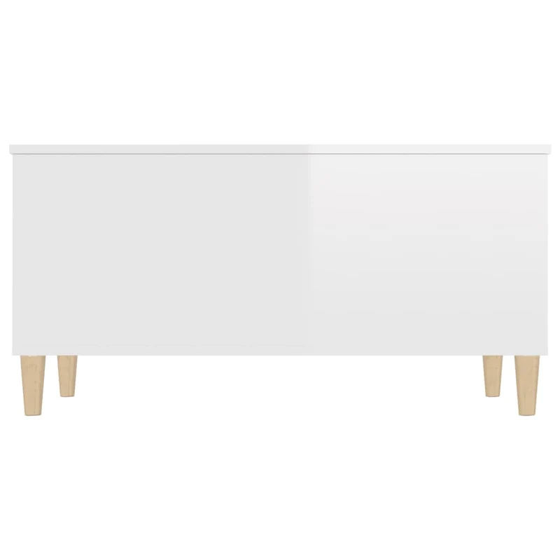 Table basse avec plateau relevable design moderne et contemporaine 90 x 44,5 x 45 cm bois d'ingénierie blanc brilliant DEC038147