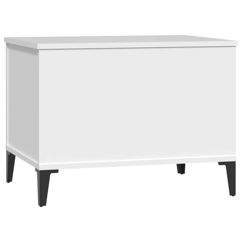Table basse plateau relevable design moderne et contemporaine 60 x 44,5 x 45 cm bois d'ingénierie blanc et métal DEC037907