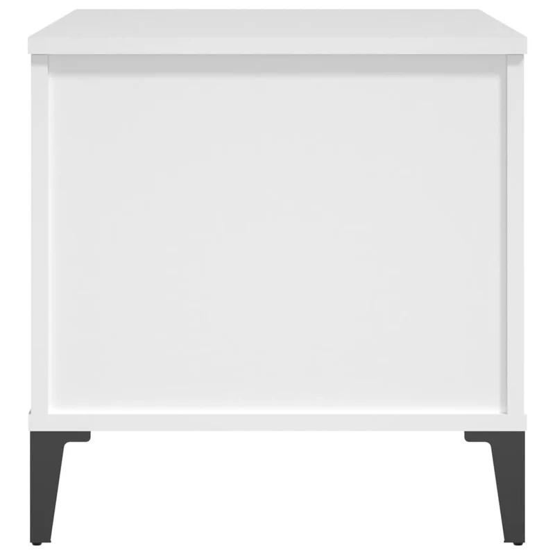 Table basse plateau relevable design moderne et contemporaine 60 x 44,5 x 45 cm bois d'ingénierie blanc et métal DEC037907