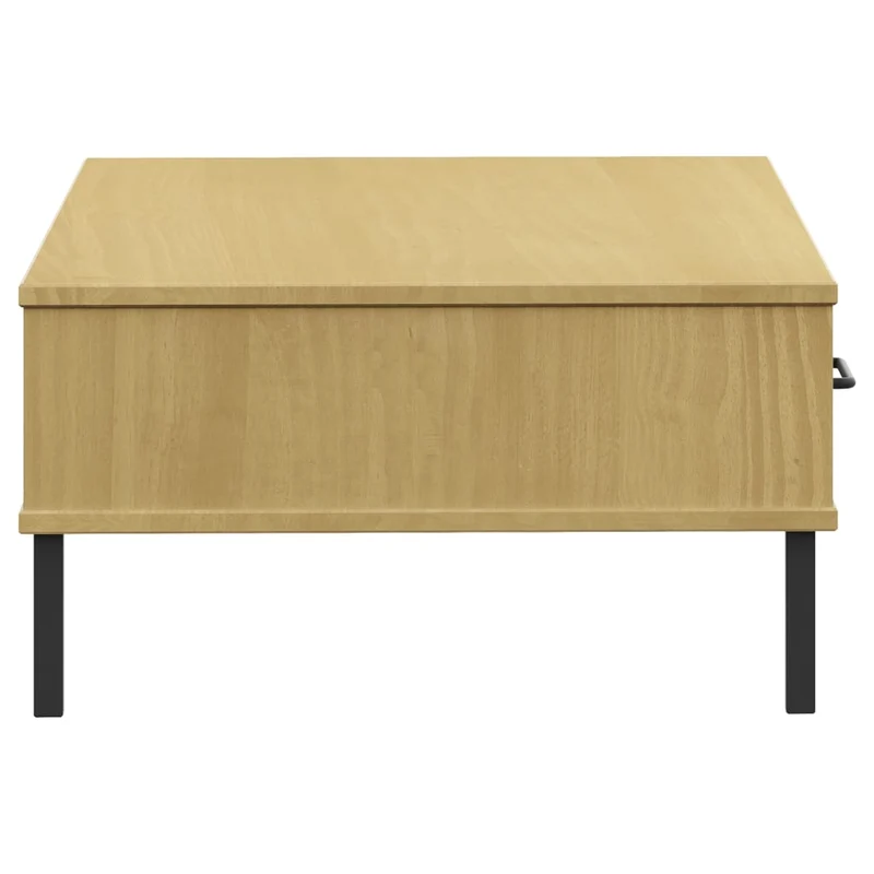 Table basse de salon avec tiroir design moderne avec pieds en métal et bois pin massif DEC037718