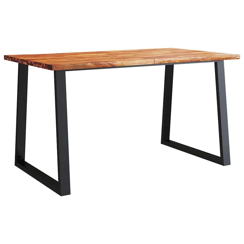Table de salle à manger design industriel 140 x 80 x 75 cm bois d'acacia et acier DEC036714