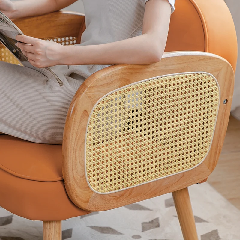 Contemporary Scandinavian Half Round Square Round Smooth Sherpa Fabric Faux Leather Solid Wood Accent Chair Backrest Armrest For Living Room