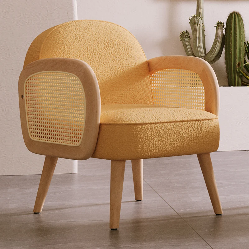Contemporary Scandinavian Half Round Square Round Smooth Sherpa Fabric Faux Leather Solid Wood Accent Chair Backrest Armrest For Living Room