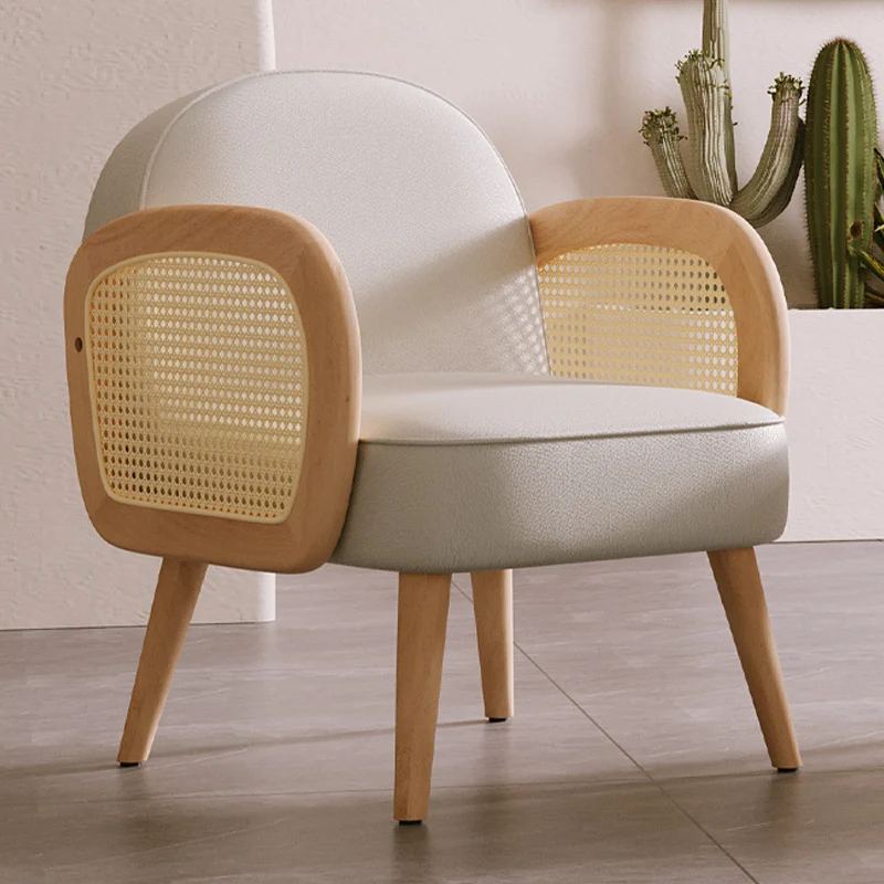 Contemporary Scandinavian Half Round Square Round Smooth Sherpa Fabric Faux Leather Solid Wood Accent Chair Backrest Armrest For Living Room