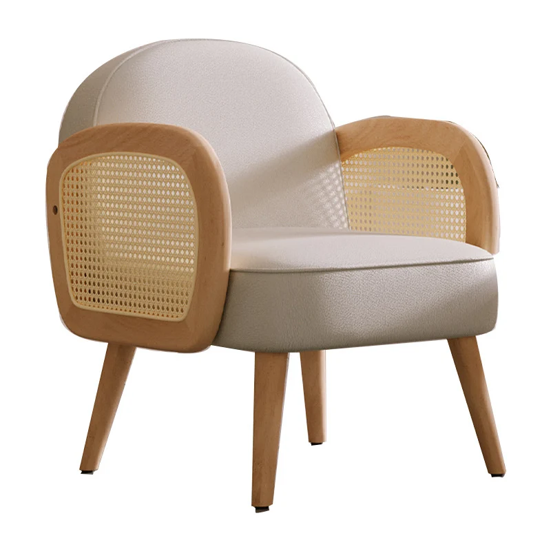 Contemporary Scandinavian Half Round Square Round Smooth Sherpa Fabric Faux Leather Solid Wood Accent Chair Backrest Armrest For Living Room
