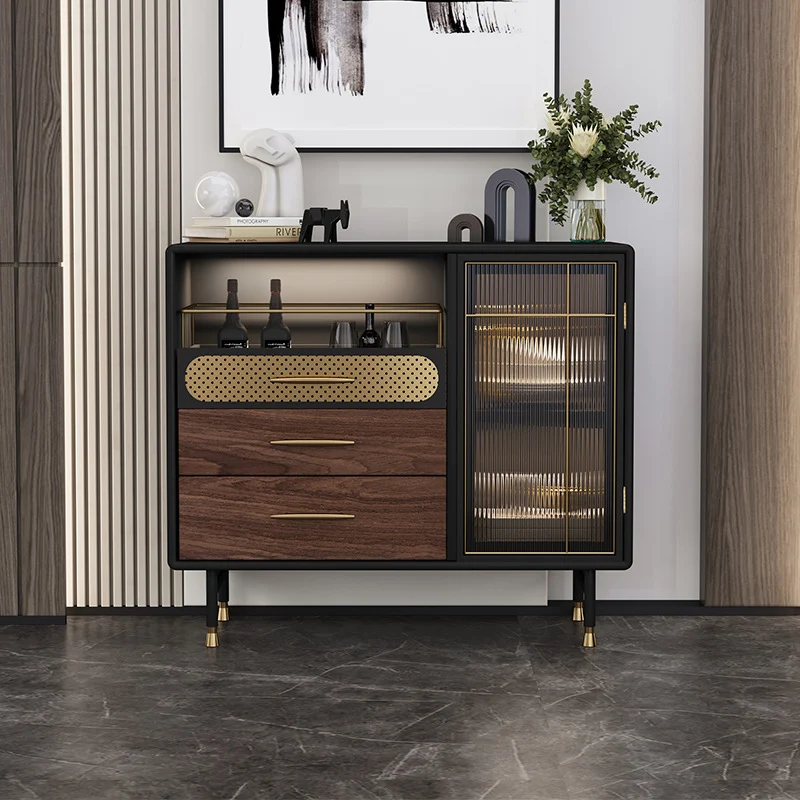 Modern Luxury Rectangular Plywood Stainless Steel Carbon Steel Glass Copper Storage Cabinet For Entryway