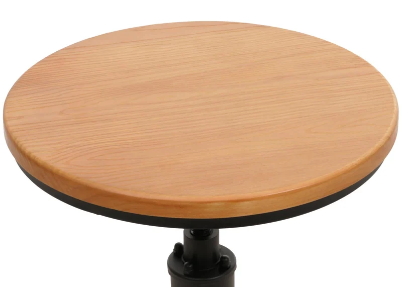 2x tabourets de bar avec table de bar design industriel rotatif hauteur réglable en acier et bois naturel 04_0006775