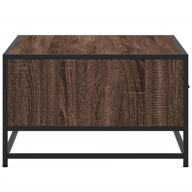 Table basse avec tiroir et compartiment ouvert design industriel moderne 90 x 57 x 35 cm bois d'ingénierie marron et métal DEC038822