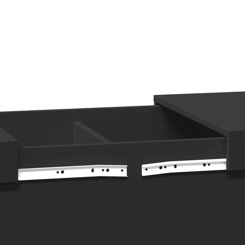 Table basse plateau coulissant design moderne et contemporaine 100 x 55 x 40 cm bois d'ingénierie noir DEC039577