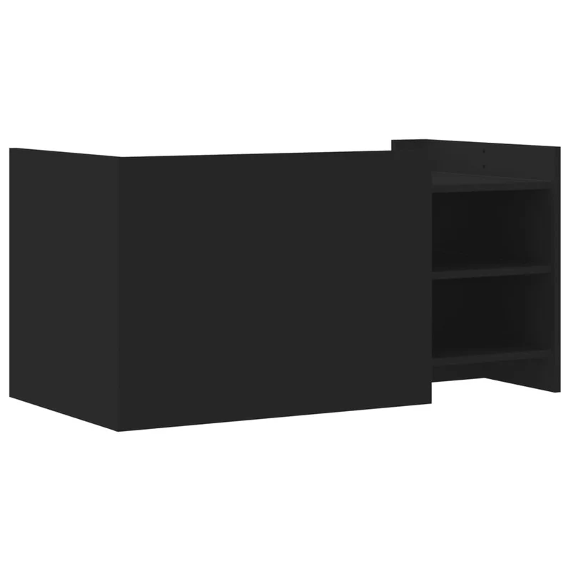 Table basse avec étagères design moderne et contemporain 100 x 50 x 50 cm bois d'ingénierie noir DEC039564