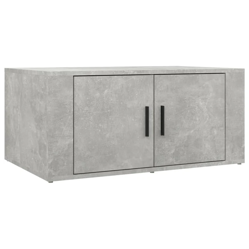 Table basse avec 2 compartiments avec porte style industriel minimaliste 80 x 50 x 36 cm bois d'ingénierie gris DEC039339