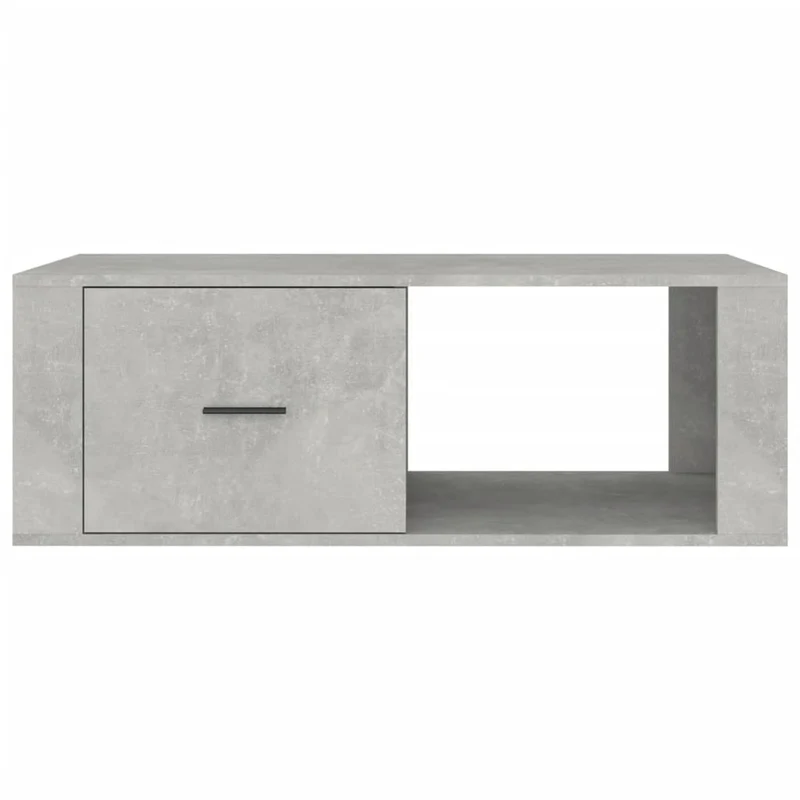 Table basse avec tiroir et compartiment ouvert design contemporain épuré 100 x 50,5 x 35 cm bois d'ingénierie gris DEC039229