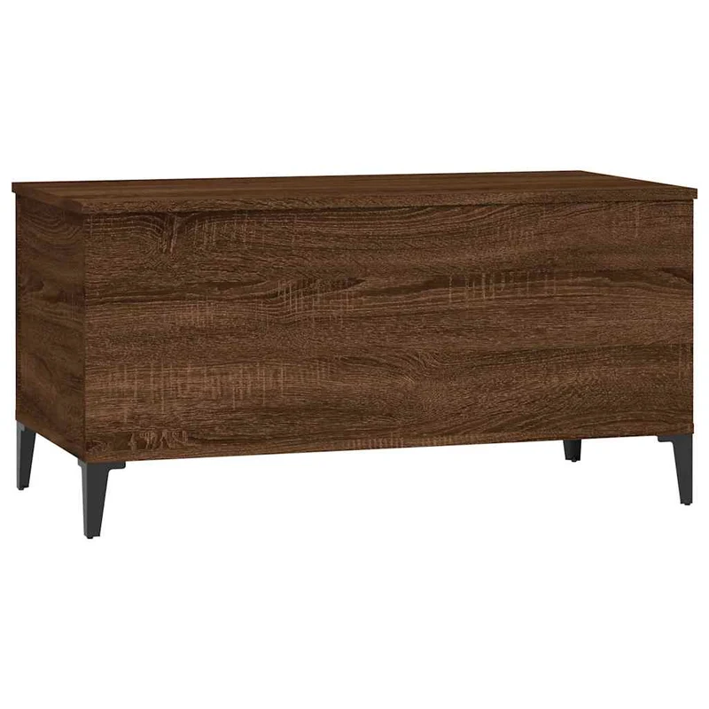 Table basse avec plateau relevable style contemporain 90 x 44,5 x 45 cm bois d'ingénierie marron et métal DEC038777