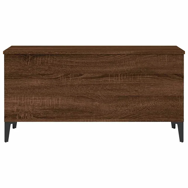 Table basse avec plateau relevable style contemporain 90 x 44,5 x 45 cm bois d'ingénierie marron et métal DEC038777