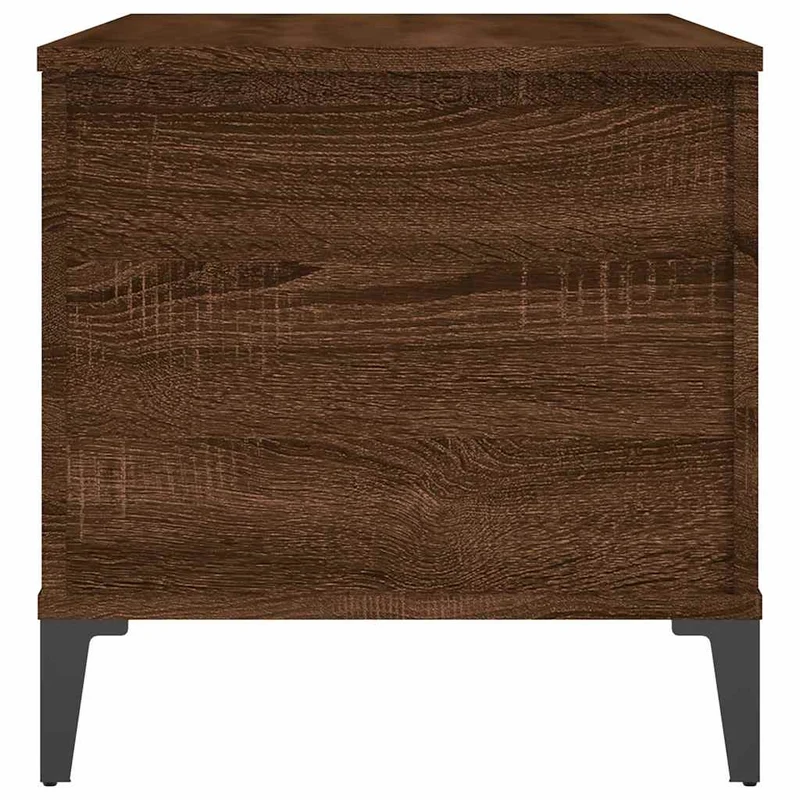 Table basse avec plateau relevable style contemporain 90 x 44,5 x 45 cm bois d'ingénierie marron et métal DEC038777