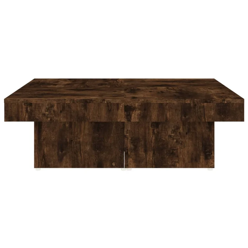 Table basse en 4 parties distinctes design style contemporain et chaleureux 90 x 90 x 28 cm bois d'ingénierie marron DEC038558