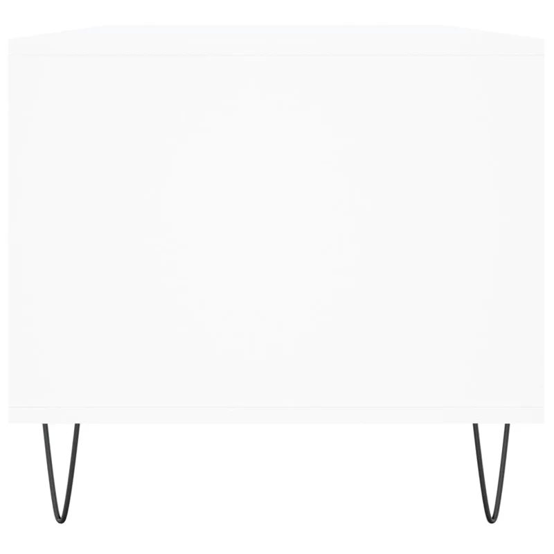 Table basse avec tiroir design moderne et contemporaine 90 x 49 x 45 cm bois d'ingénierie blanc pieds en métal DEC037991