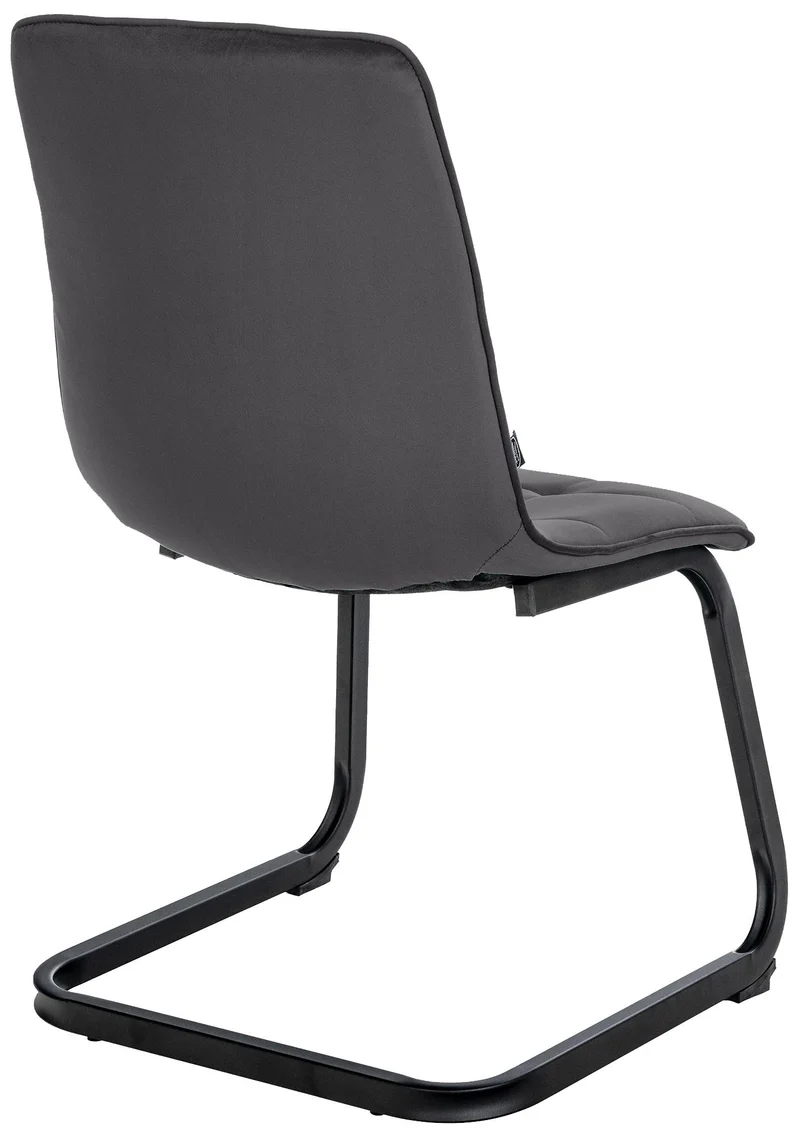 Chaise de salle à manger x1 housse en velours matelassé noir et cadre en métal noir CDS101148