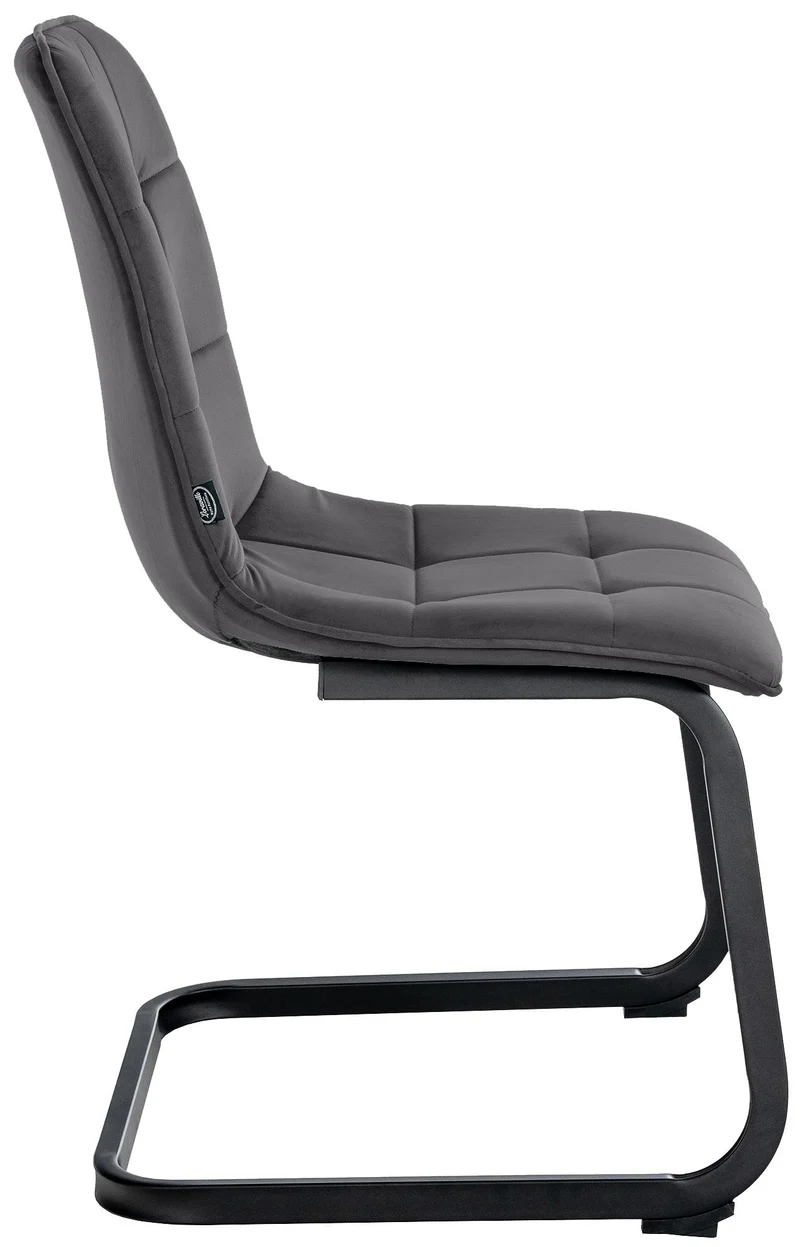 Chaise de salle à manger x1 housse en velours matelassé noir et cadre en métal noir CDS101148