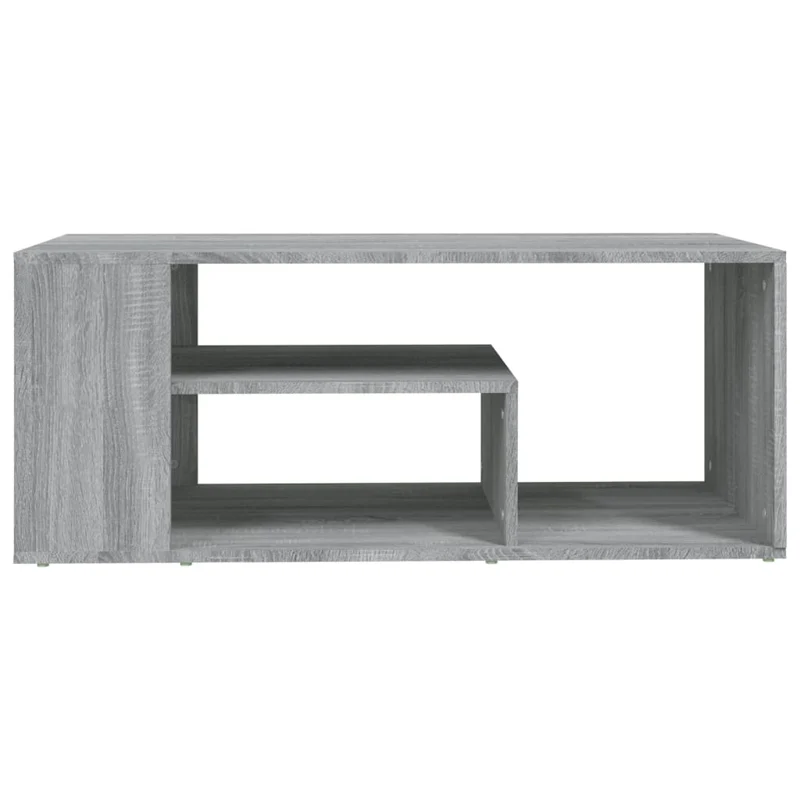 Table basse avec étagères design moderne et contemporaine 100 x 50 x 40 cm bois d'ingénierie gris DEC039943