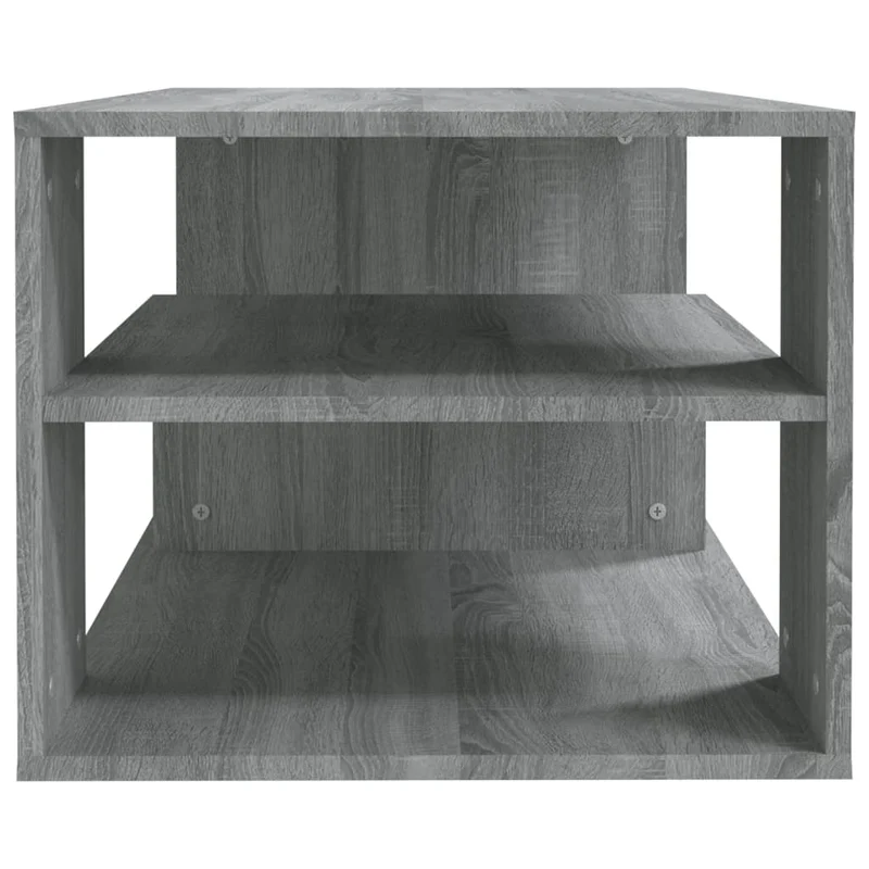 Table basse avec étagères design moderne et contemporaine 100 x 50 x 40 cm bois d'ingénierie gris DEC039943