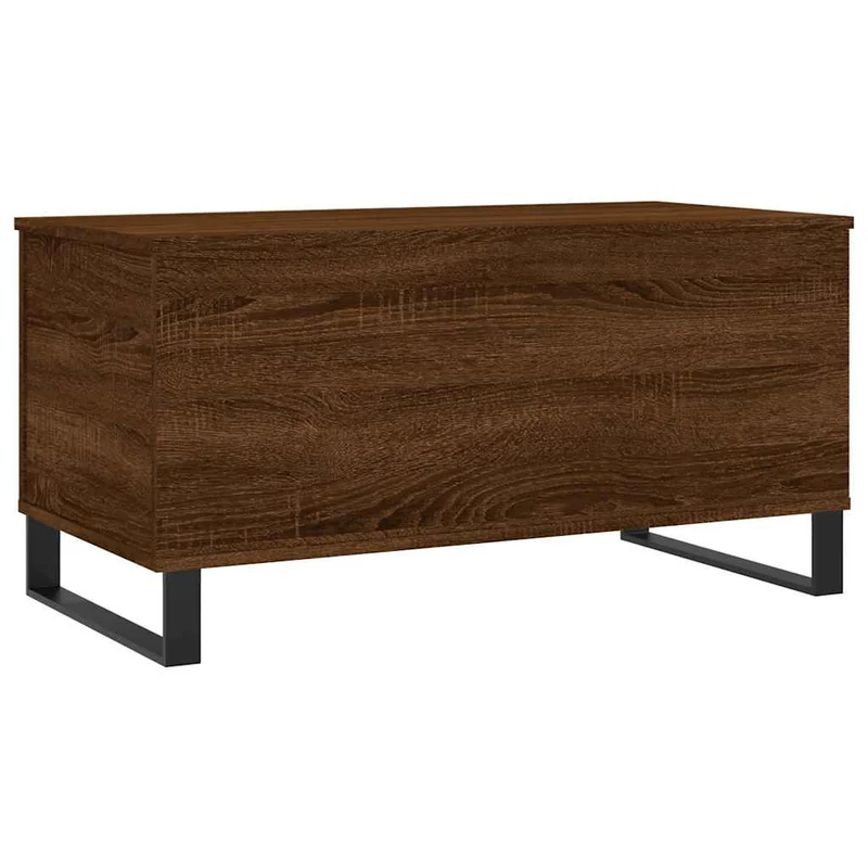Table basse dessus relevable design moderne et contemporaine 90 x 44,5 x 45 cm bois d'ingénierie marron et métal DEC038776