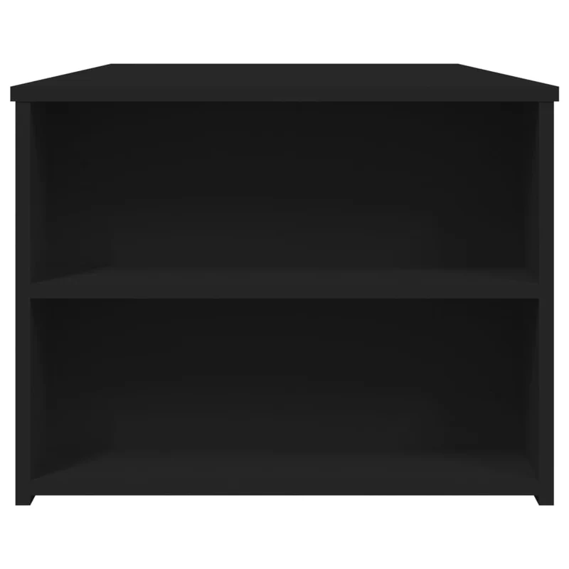 Table basse avec étagères design moderne et contemporaine 102 x 55 x 42 cm bois d'ingénierie noir DEC039613