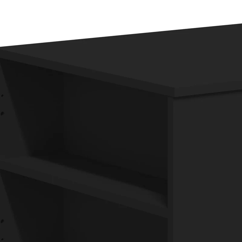 Table basse avec étagères design moderne et contemporaine 102 x 55 x 42 cm bois d'ingénierie noir DEC039613