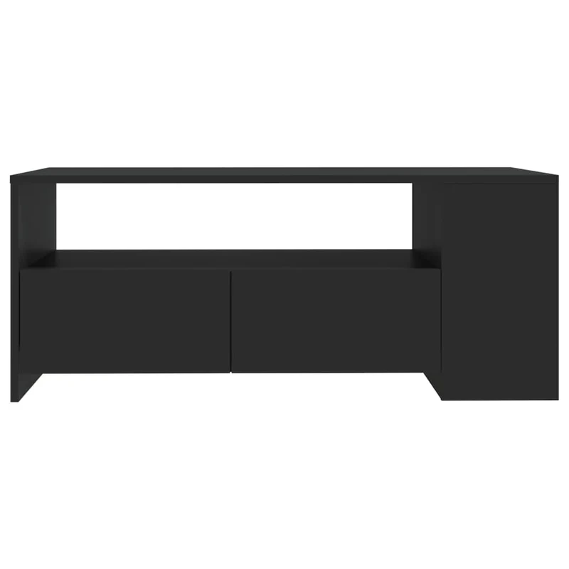 Table basse avec tiroirs design moderne et contemporaine 102 x 55 x 42 cm bois d'ingénierie noir DEC039612