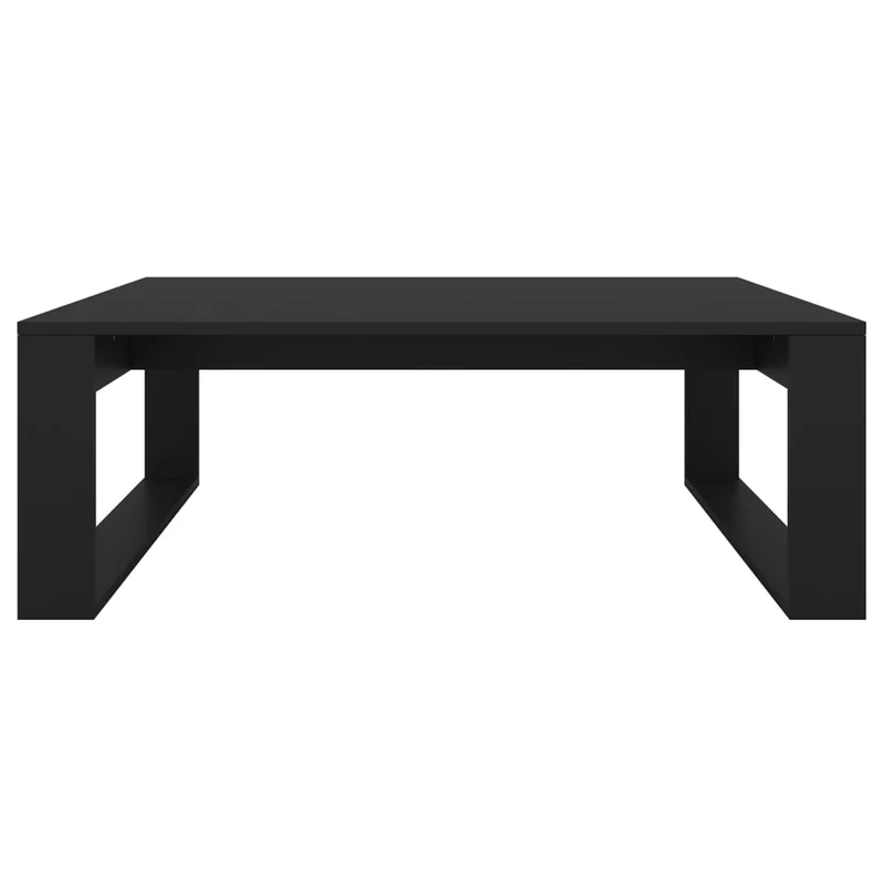 Table basse design moderne et contemporaine 100 x 100 x 35 cm bois d’ingénierie noir DEC039523
