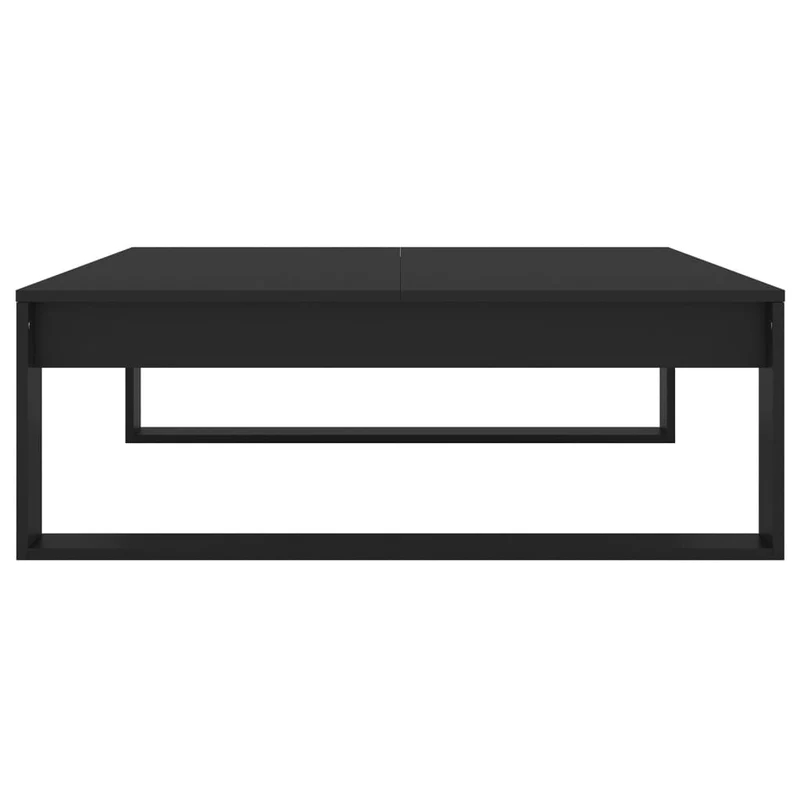Table basse design moderne et contemporaine 100 x 100 x 35 cm bois d’ingénierie noir DEC039523
