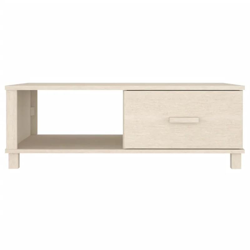 Table basse avec tiroir et d'un compartiment design moderne et contemporaine 100 x 55 x 35 cm bois massif de pin DEC039424
