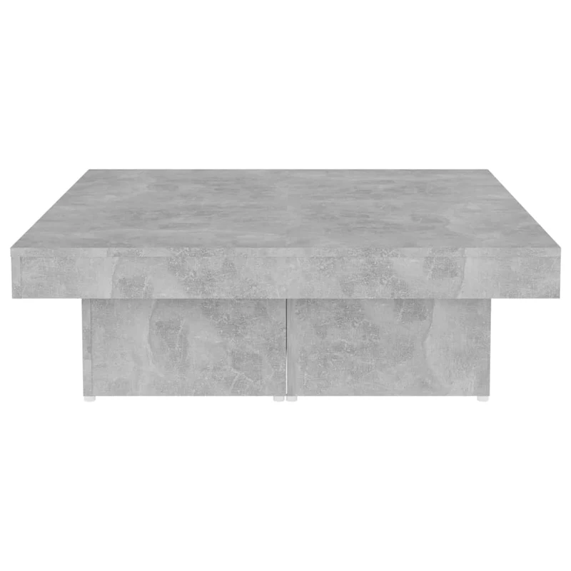 Table basse zn 4 parties design moderne et contemporaine 90 x 90 x 28 cm bois d'ingénierie gris DEC039407