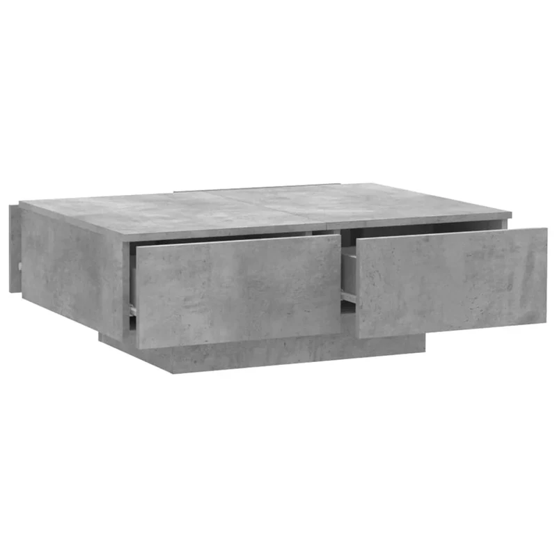 Table basse avec tiroirs design moderne et contemporaine 90 x 60 x 31 cm aggloméré gris DEC039398