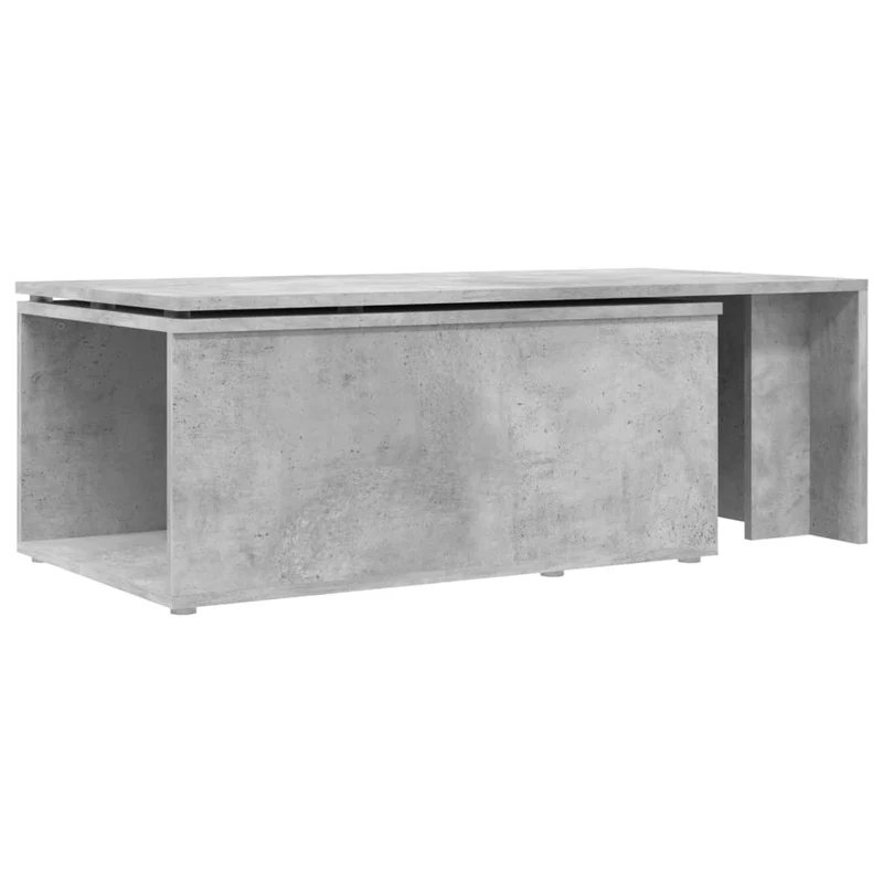 Table basse avec compartiment de rangement design moderne et contemporaine 150 x 50 x 35 cm bois d'ingénierie gris DEC039275