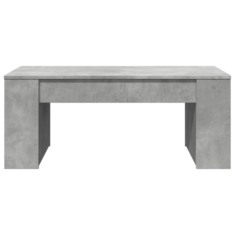 Table basse avec étagères design moderne et contemporaine 102 x 55 x 42 cm bois d'ingénierie gris DEC039268