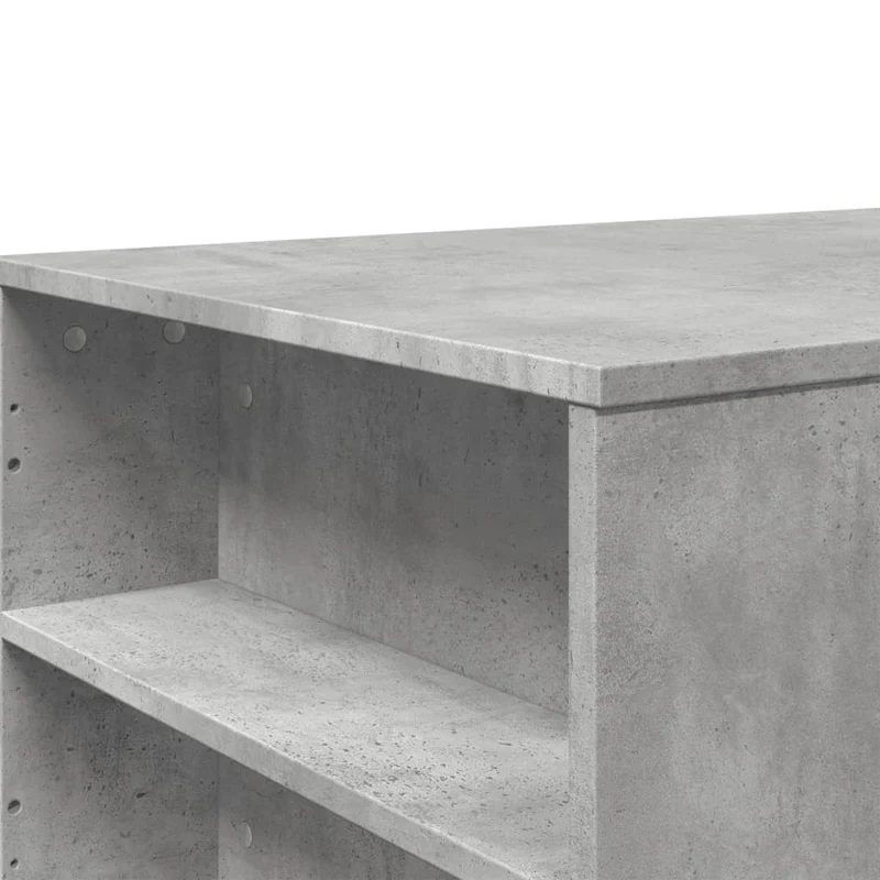 Table basse avec étagères design moderne et contemporaine 102 x 55 x 42 cm bois d'ingénierie gris DEC039268