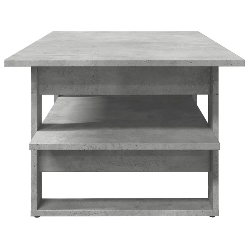 Table basse avec étagères design moderne et contemporaine 102 x 55 x 42 cm bois d'ingénierie gris DEC039267
