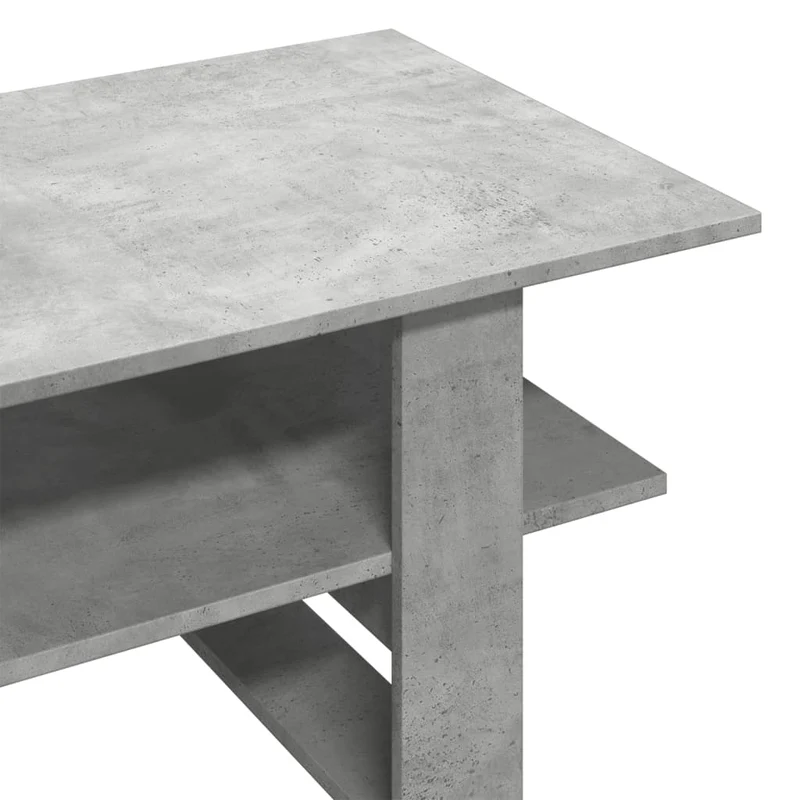 Table basse avec étagères design moderne et contemporaine 102 x 55 x 42 cm bois d'ingénierie gris DEC039267