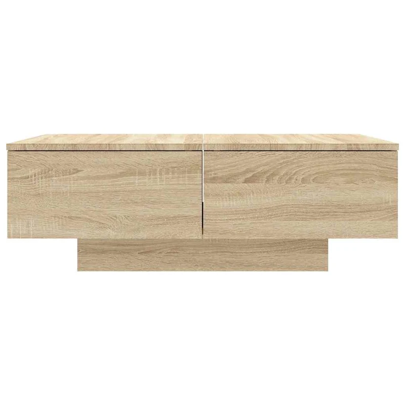 Table basse avec tiroirs design moderne et contemporaine 90 x 60 x 31 cm bois d'ingénierie couleur chêne DEC039069