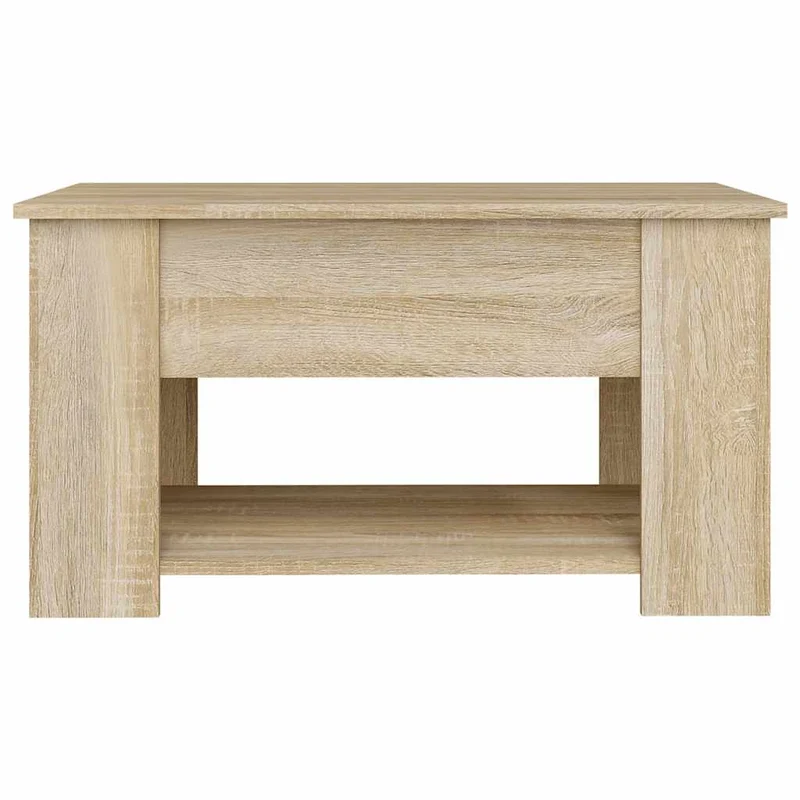 Table basse dessus relevable design moderne et contemporaine 79 x 49 x 41 cm bois d'ingénierie couleur chêne DEC038994