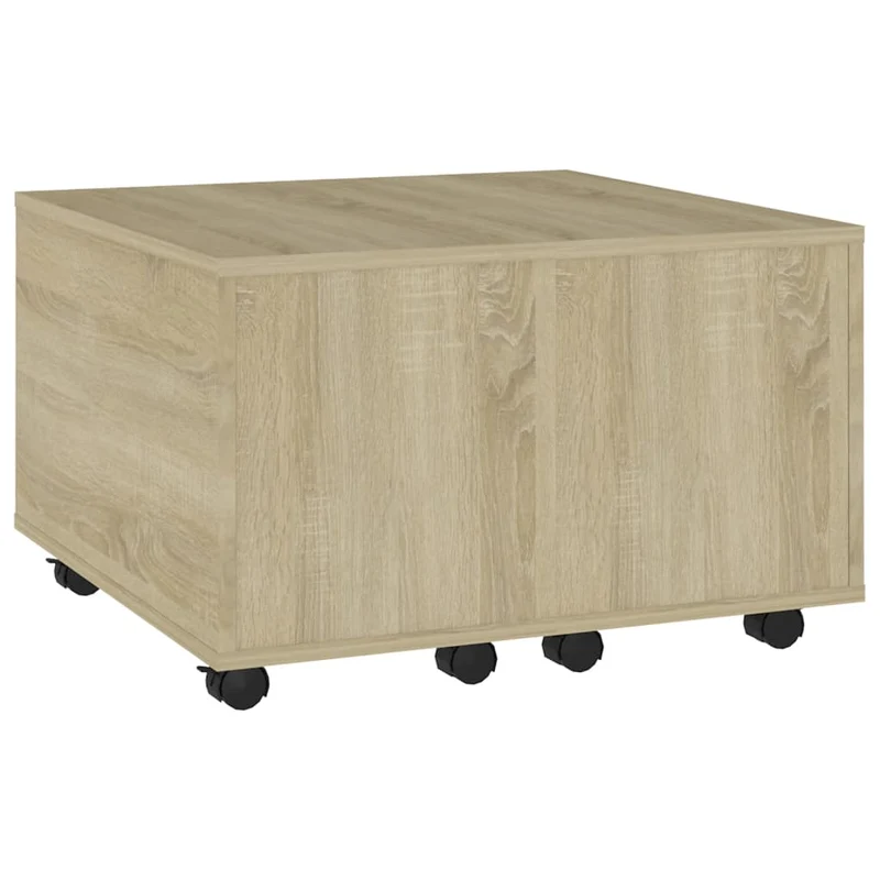 Table basse avec fonction extensible design moderne et contemporaine 60 x 60 x 38 cm bois d'ingénierie couleur chêne DEC038981