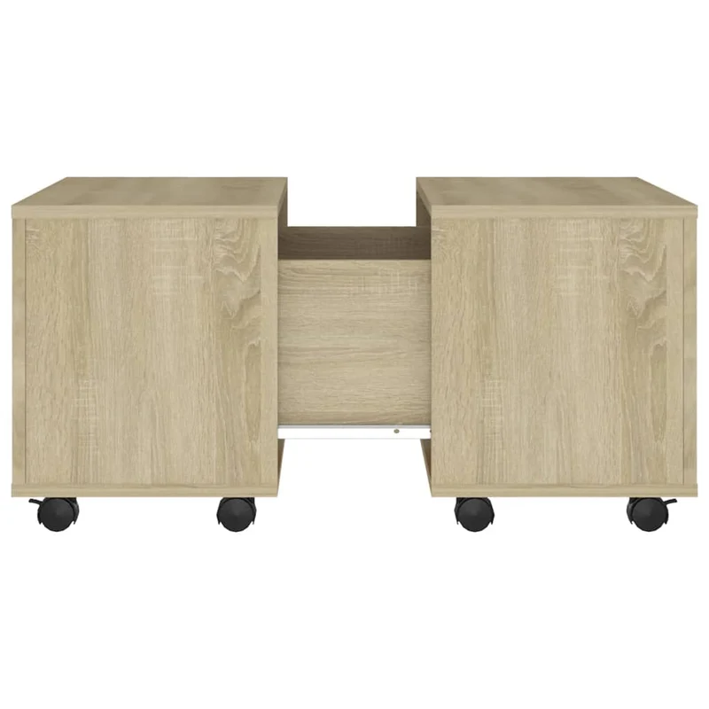 Table basse avec fonction extensible design moderne et contemporaine 60 x 60 x 38 cm bois d'ingénierie couleur chêne DEC038981