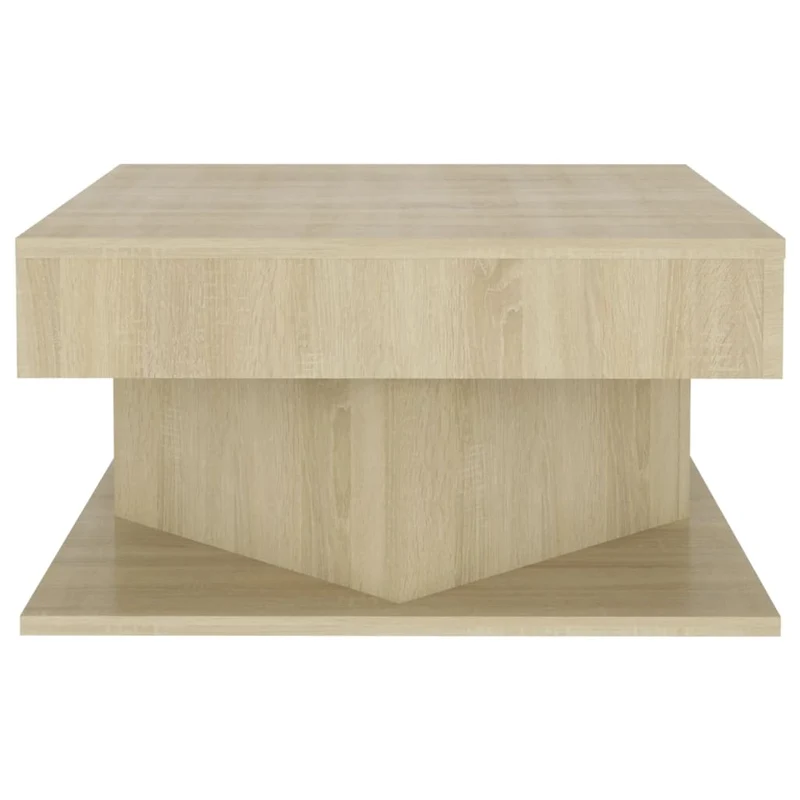 Table basse design moderne et contemporaine 57 x 57 x 30 cm bois d’ingénierie couleur chêne DEC038968