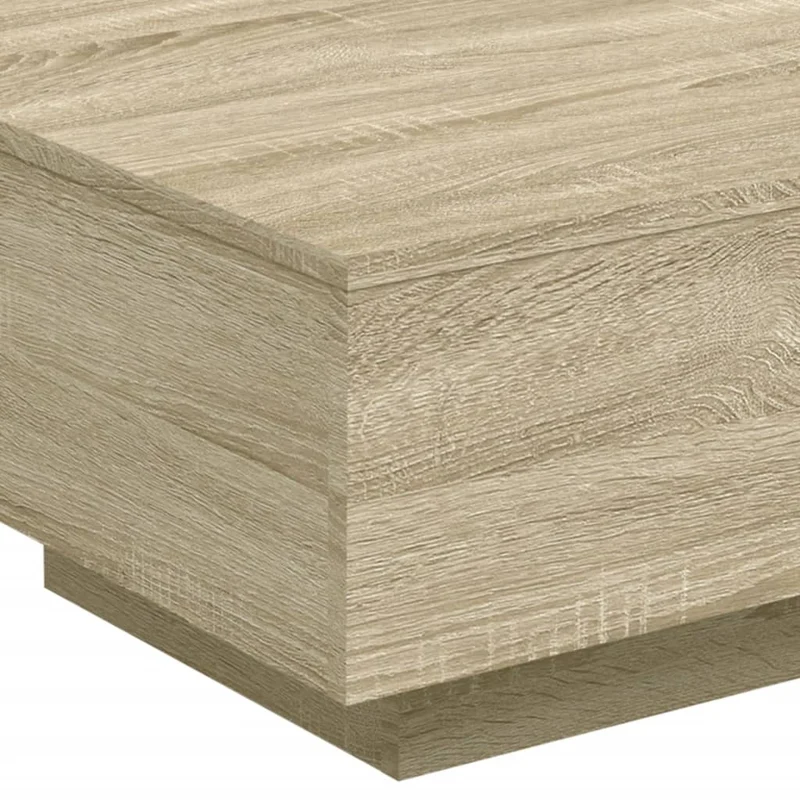 Table basse design moderne et contemporaine 55 x 55 x 31 cm bois d'ingénierie couleur chêne DEC038962